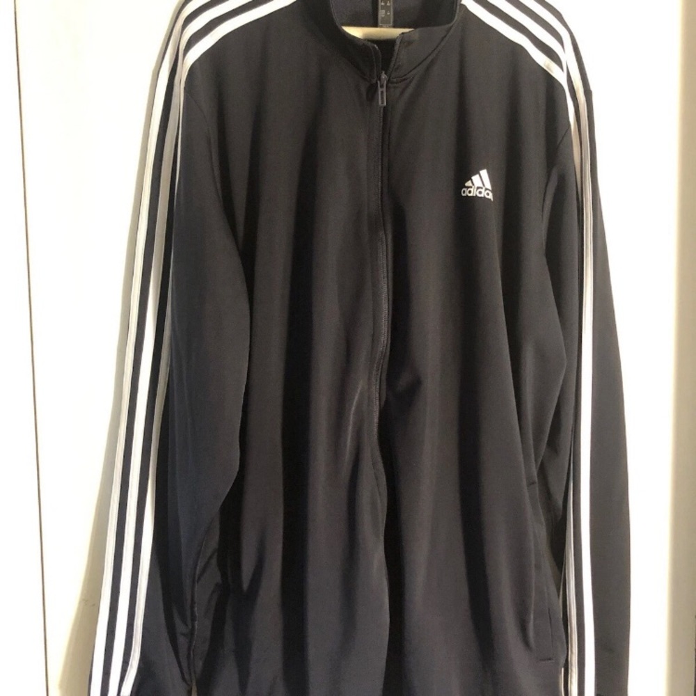 Adidas Men’s Size 2XLT Navy Blue Essentials Warm-Up 3-Stripes Track Jacket